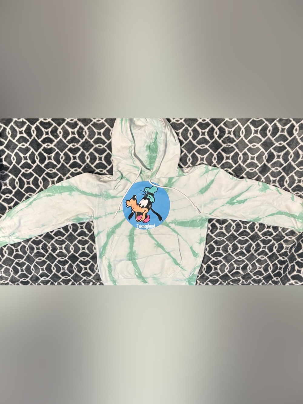 Disneyland Resort Green and Blue Goofy Tie-Dye Hoodie